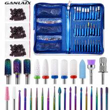 GANLAIX Professional Nail Care & Polishing Tool Kit, Includes 30pcs Nail Drill Bits + 3 Sets Sanding Bands, Complete Manicure & Pedicure Accessory Set With Zipper Storage Bag - Blue - View 1