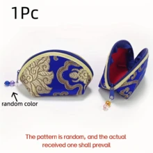 1Pc/2Pcs Fashion Jewelry Storage Bag – Zippered Ruffle Design, Decorative Coin & Treasure Storage Box, Floral Pattern Organizer Box For Desk & Home Decor - Multicolor - View 19
