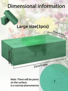 10/8/5/3入 花藝泡沫塊 植物花泥 綠色乾濕兩用花泥 適用於鮮花或人造花藝插花 適合婚禮、生日、居家裝飾、園藝裝飾、裝飾品、桌花、日常用品 黑色 花瓶 人造花塑膠 - 綠色 - 查看 14