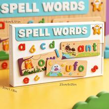 New Kids Wooden Letter Spelling Game, Fun Letter Puzzle Toys, Early Education Cognitive Spelling Game - Multicolor - View 11