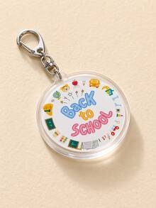 3 piezas Llavero de acrílico para volver a la escuela, encanto de bolso, accesorios para llavero, decoración de mochila, regalo especial. Perfecto para tu mochila, lonchera, llaves de uso diario - 3 piezas B - Ver 4