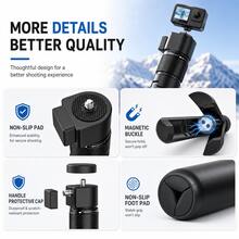 360°旋轉子彈時間手柄，兼容 Insta360 X5 X4 X3 ONE X2 ONE RS GO 3S 和 Osmo 360，便攜式 1/4" 相機手柄三腳架，穩定抓握，適合旅行、Vlog 和戶外拍攝 - 查看 10