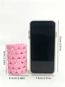 1個創意心形筆袋（塑膠材質）－適合學生的文具禮品，兼具收納與裝飾功能，可整理學校用品並作為可愛桌面裝飾，也是耐用的辦公必需品收納盒，適合情人節浪漫送禮，特別適合返校季，是教室必備的實用收納與美化桌面小物 - 愛心筆筒 - 查看 5
