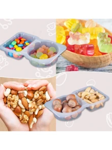5/40 piezas - Cajas de aperitivos reutilizables con tapas, nuevas cajas de aperitivos, recipientes de control de porciones para aperitivos, cajas de aperitivos con compartimento de doble capa, adecuadas para comidas portátiles y camping, cajas de condimentos de cocina - transparente - Ver 7