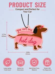 3pcs Cute Dachshund Car Aromatherapy, Y2K Fruit Pattern Hanging Decor. Dual-Use For Rearview Mirror And Air Vent, Long-Lasting Fragrance. Durable Car Decoration, Also Suitable For Home And Office. Ideal Holiday Gift For Car Owners And Friends. - Multicolor - View 3