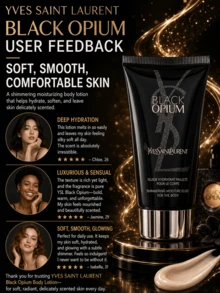 YSL Black Opium Body Lotion 50ml, Woody Scent, Lightweight Milky Texture Absorbs Quickly Without Being Greasy, Leaving Skin Soft, Smooth, And Radiant. Suitable For All Skin Types And Daily Care. - Black Opium Body Lotion - View 8
