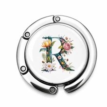 1pc Personalized Initial Letter Table Edge Bag Hook, Choose Your A-Z Letter, No Adhesive Portable Purse Hanger, Gravity Balance Desk Hook For Handbag, Backpack, Keys And Small Accessories - Alphabet - Spring - View 21