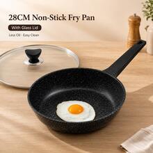 Chảo chống dính 28cm, vật dụng thiết yếu trong gia đình, chảo đáy phẳng phù hợp với mọi loại bếp, có thể rửa bằng máy rửa chén, thiết kế không đinh tán, nồi nhôm. - Xem 1