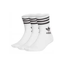 Nike Comfortable, Quick-Drying, Breathable Athletic Training Socks, Unisex Style, 3-Pack; Adidas Originals Classic Logo Athletic Basketball Mid-Calf Socks, Universal Style, Unisex. - White - View 1
