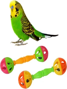 1pc Colorful Hanging Bird Toy With Plastic Rings And Bells, Suitable For Cockatiel, Cockatoo, Eclectus, Parrotlet And Other Small Parrots, Can Be Used As Bird Cage Accessory - View 9