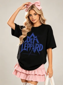 Camisa casual solta de verão para mulher, top de algodão macio com gola redonda e manga curta, estilo vintage europeu-americano de rua - Preto - Ver 4