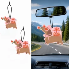 3pcs Cute Dachshund Car Aromatherapy, Y2K Fruit Pattern Hanging Decor. Dual-Use For Rearview Mirror And Air Vent, Long-Lasting Fragrance. Durable Car Decoration, Also Suitable For Home And Office. Ideal Holiday Gift For Car Owners And Friends. - Multicolor - View 20
