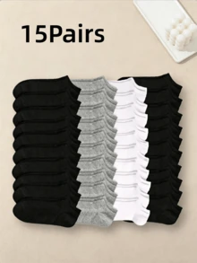1/5/10/15/30/40 Pairs Unisex Kids & Adults Couple Sports Socks, Invisible Boat Socks, Spring/Summer Holiday Gift, Women & Men Multi-Functional Comfortable Minimalist Casual Short Socks, Suitable For Spring/Summer Wear - Multicolor - View 17