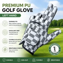 Professional Leather Golf Glove, Non-Slip Golf Glove, Men's Left Hand Golf Glove 1pc, Premium Training Golf Durable Glove, Random Pattern Cut Glove - White - View 4