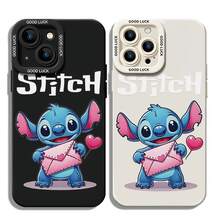 Disney Lilo & Stitch Stitch Phone Case - Sweet Stitch With Love Letter And Heart Balloon, Romantic Cartoon Design, Compatible With IPhone 17/16/15/14/13/12/11 Pro & Galaxy S25/S24/S23/S22, Ideal For Birthdays, Holidays, Graduation Gifts For Family, Friends, Classmates. - trắng - Xem 1