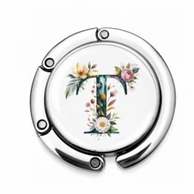 1pc Personalized Initial Letter Table Edge Bag Hook, Choose Your A-Z Letter, No Adhesive Portable Purse Hanger, Gravity Balance Desk Hook For Handbag, Backpack, Keys And Small Accessories - Alphabet - Spring - View 10