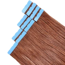 Mini Tape In Hair Extensions Human Hair Ingle Side PU Tape Human Hair Extensions Blonde Light Colour 10pcs/Pack - S33 - View 15