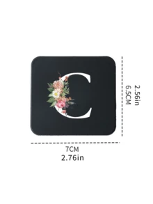 時尚黑色方形花卉字母 A-Z 印花雙面折疊化妝鏡，可愛化妝鏡，迷你化妝鏡，便攜化妝鏡，微型手鏡，化妝鏡，日常使用，旅行與派對，可愛有趣的精美小禮物，送給女性、媽媽、老師、朋友、伴娘的禮物，返校禮物，送給老師的禮物，適合男女、情侶，日常使用，約會，生日，節日，返校，夏季，度假，海灘，旅行，通勤 - 彩色 - 查看 11