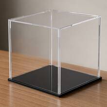 Transparent Acrylic Display Box, 50 Size Options Available, DIY Assembly, Suitable For Models, Building Blocks, Crafts, Souvenirs Display And Dust Protection - 5mm Black PVC Base - View 2