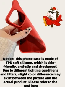 Minimalist Solid Plain Liquid Silicone Red Phone Case | Fashionable Liquid-Like | Shock-Proof & Scratch-Resistant | Compatible With IPhone 17, 16 Pro Max, 15, XR, 7/8, 15 Pro Max, 12 Pro Max, 13 Pro Max, 14 Pro Max, 13, 14, 11, 12 Pro, 14, XS, XR, 7/8 Plus, 7/8 GES2, A13 4G, A22, A21S, A52, S22 Ultra, A33 5G, Compatible With Redmi 10, Compatible With Redmi, Compatible With OPPO Phones Birthday Gift - Red - View 11