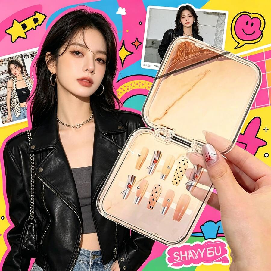 Wearable Nail Storage Box, Transparent PET Acrylic Nail Art Storage Box With 12 Mini Storage Boxes, Dust-Proof Nail Art Storage Box, Suitable For Fake Nails, Nail Salons And Home Use