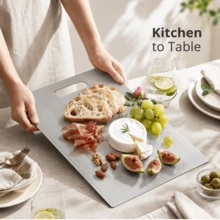 3pcs/Set 30*40cm, 23*34cm, 20*30*15*25cm High Quality Titanium Steel Cutting Boards - Double-Sided, Stainless Steel, Smooth Surface, Suitable For Kitchen And Dining Table Use - Multicolor - View 5