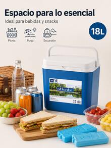Portable 24L Large Capacity Insulated Cooler Box, Leak-Proof & Long-Lasting Cold Retention Ice Chest, Reusable Outdoor Refrigerator for Picnics, Camping, Beach Trips & Food Delivery - Multicolor - Ver 3