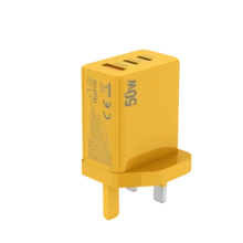 50W快充充電器 英規插頭 PD3.0 & QC3.0 Type-C + USB-A 輸出埠，相容 iPhone 17 16/15/14/13/12、Galaxy 平板、電子書閱讀器、Kindle、PSP、手機、平板電腦、MP3/MP4/MP5 播放器、數位相機等 - 英規插(220-240V) - 查看 10
