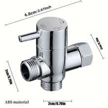 1pc 4-Way Shower Diverter Valve, Bathroom Faucet Switch Valve, 1 Inlet 2 Outlet Shower Head Faucet Splitter, Plastic And Copper Body Options - Silver - View 13