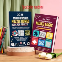 1 pieza Colección de juegos de rompecabezas, que incluye acertijos, sudoku, laberintos y talla grande, con páginas interiores desmontables, excelente opción para el ocio y el entretenimiento, adecuado como regalo (bolígrafo no incluido) - A - Ver 12