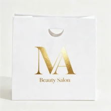 1-100個客製化Logo紋理禮品袋 - 附緞帶 - 豪華紙製手提袋，適用於婚禮、生日、派對 - 可個性化印刷Logo、文字，特殊紙質禮品袋，適合小企業、珠寶、化妝品 - 批發包裝袋 - 彩色 - 查看 6