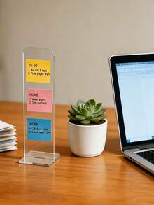 Detachable Transparent Acrylic Memo Board And Stand, Suitable For Computer Screens, Message Boards And Office Desktops, 2 Colors Available, Back To School Season - Multicolor - View 4