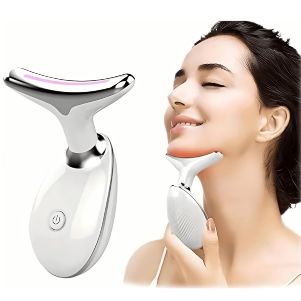 1 Neck & Face Beauty Device, 3-In-1 Portable Face & Neck Massager, Skincare, Face Shaping Tool, Vibration, Heating, Microcurrent, USB Rechargeable