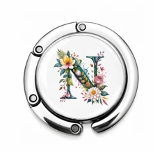 1pc Personalized Initial Letter Table Edge Bag Hook, Choose Your A-Z Letter, No Adhesive Portable Purse Hanger, Gravity Balance Desk Hook For Handbag, Backpack, Keys And Small Accessories - Alphabet - Spring - View 35