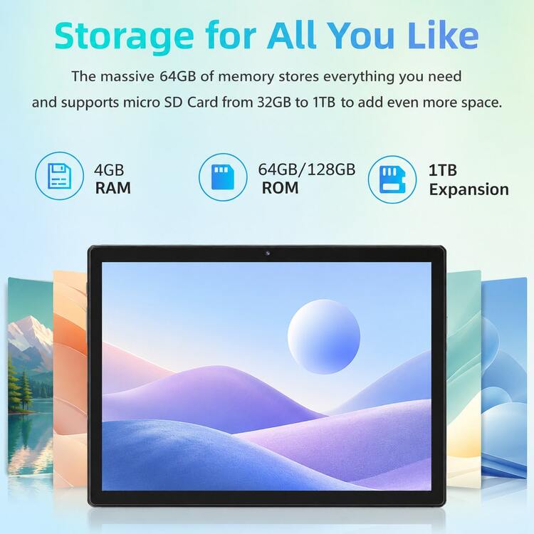 Qetupa Android 15 タブレットPC、10.1インチディスプレイ、4GB RAM