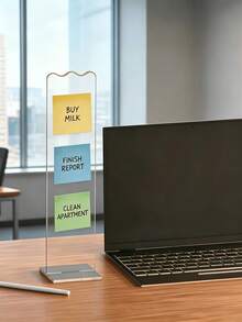 Detachable Transparent Acrylic Memo Board And Stand, Suitable For Computer Screens, Message Boards And Office Desktops, 2 Colors Available, Back To School Season - Multicolor - View 2