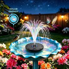 Outdoor Solar Fountain With Interchangeable Nozzles,Solar-Powered Floating Fountain Pump , DIY Solar Water Fountain Kit Natural Aesthetic, Easy Installation For Garden, Pond, Terrace, Pool, Courtyard & Rockery - 3W - View 8