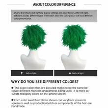 Men's 6-Inch Bright Green Spiky Short Wig - Made Of Heat-Resistant High-Temperature Fibers, Easy To Style, Includes A Specialized Wig Cap, Suitable For Cosplay Of Anime Characters Such As Halloween, And Themed Parties. - Green - View 5