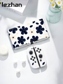 1個藍白花卉設計保護殼，相容於Switch第2代(2025)，適用於Switch NS/Switch OLED，適合Switch 2遊戲機配件、收納袋、Switch保護殼，給Switch玩家的浪漫禮物 - 彩色 - 查看 10