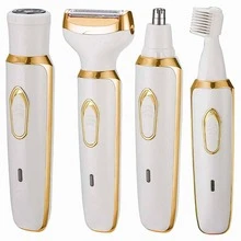 4-In-1 Women's Electric Epilator, Multi-Function Multi-Purpose Shaving Set, USB Rechargeable, Suitable For Eyebrows, Nose, Face, Legs, Arms And Body Hair Removal, Portable Gentle Painless, Women's Gift, Mother's Day Gift - Gold - View 12
