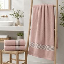 3pcs Soft Bath Towels, 70x140 Cm, Available In Various Colors And Striped Prints. - Baby Pink - View 4