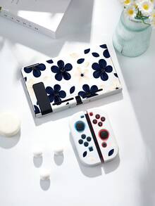 1個藍白花卉設計保護殼，相容於Switch第2代(2025)，適用於Switch NS/Switch OLED，適合Switch 2遊戲機配件、收納袋、Switch保護殼，給Switch玩家的浪漫禮物 - 彩色 - 查看 7