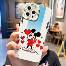 Disney Mickey Mouse Phone Case - Cheerful Mickey With Red Heart Balloon And Backpack, Cute Cartoon Design, Compatible With IPhone 17/16/15/14/13/12/11 Pro & Galaxy S25/S24/S23/S22, Ideal For Birthdays, Holidays, Graduation Gifts For Family, Friends, Classmates. - màu đen - Xem 5