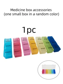1pc 7 Days Morning & Evening Pill Organizer, 14 Compartments Large Capacity Medicine Storage Box, Portable PP Material Pill Dispenser For Elderly/Travel/Office Vitamin Pill Storage - Multicolor - View 14