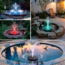 Outdoor Solar Fountain With Interchangeable Nozzles,Solar-Powered Floating Fountain Pump , DIY Solar Water Fountain Kit Natural Aesthetic, Easy Installation For Garden, Pond, Terrace, Pool, Courtyard & Rockery - 3W - View 6