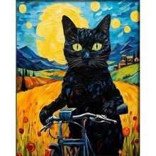 1pc Funny Black Cat Wall Art Set With Famous Paintings, Niche Healing Decor For Living Room Bedroom Study - Multicolor - View 9