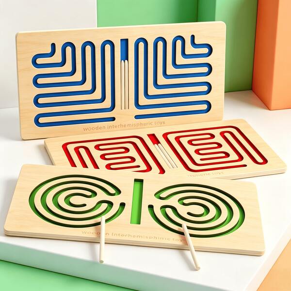 Wooden Maze Puzzle, Logical Thinking Training, Left-Right Brain Development Track Training, Improve Focus & Coordination For Teenagers, Fine Motor Skills Practice, Brain-Hand Coordination Educational Toy, Cognitive Toy, Educational Toy Gift