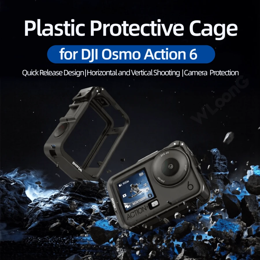 適用於 Osmo Action6 的塑膠保護籠，戶外運動、假期旅行、校園攝影與派對的完美相機拍攝配件，快拆設計 | 相機框架保護 | 返校季攝影工具 | 理想禮物