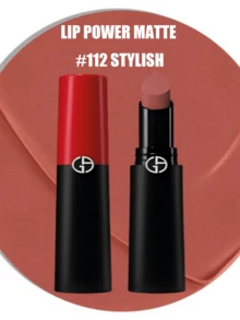 [ 1.2g ] Muestra de lápiz labial en tubo Armani Rojo & Negro #112 Nude Marrón Cálido Mate Hidratante Versátil Realza la Tez - #112 - 1,2 g - Ver 3
