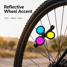 Bicycle Colorful Rotating Reflective Film Night Riding Three-Color Reflective Rotating Windmill Cycling Safety Warning Light - Multicolor - View 10